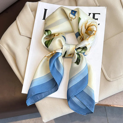 2025 New Fashion Luxury Printed Square Shawl Women 70x70cm Pashmina Silk Scarf Neck Headband Bandana
