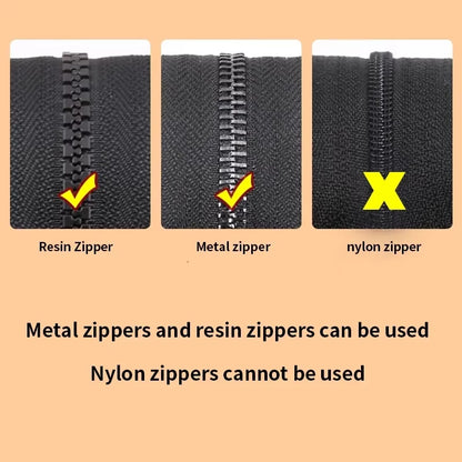 Quick Detachable Zipper Repair Kit,  suitable for various sizes of zippers on clothing, luggage, backpacks, and other equipment