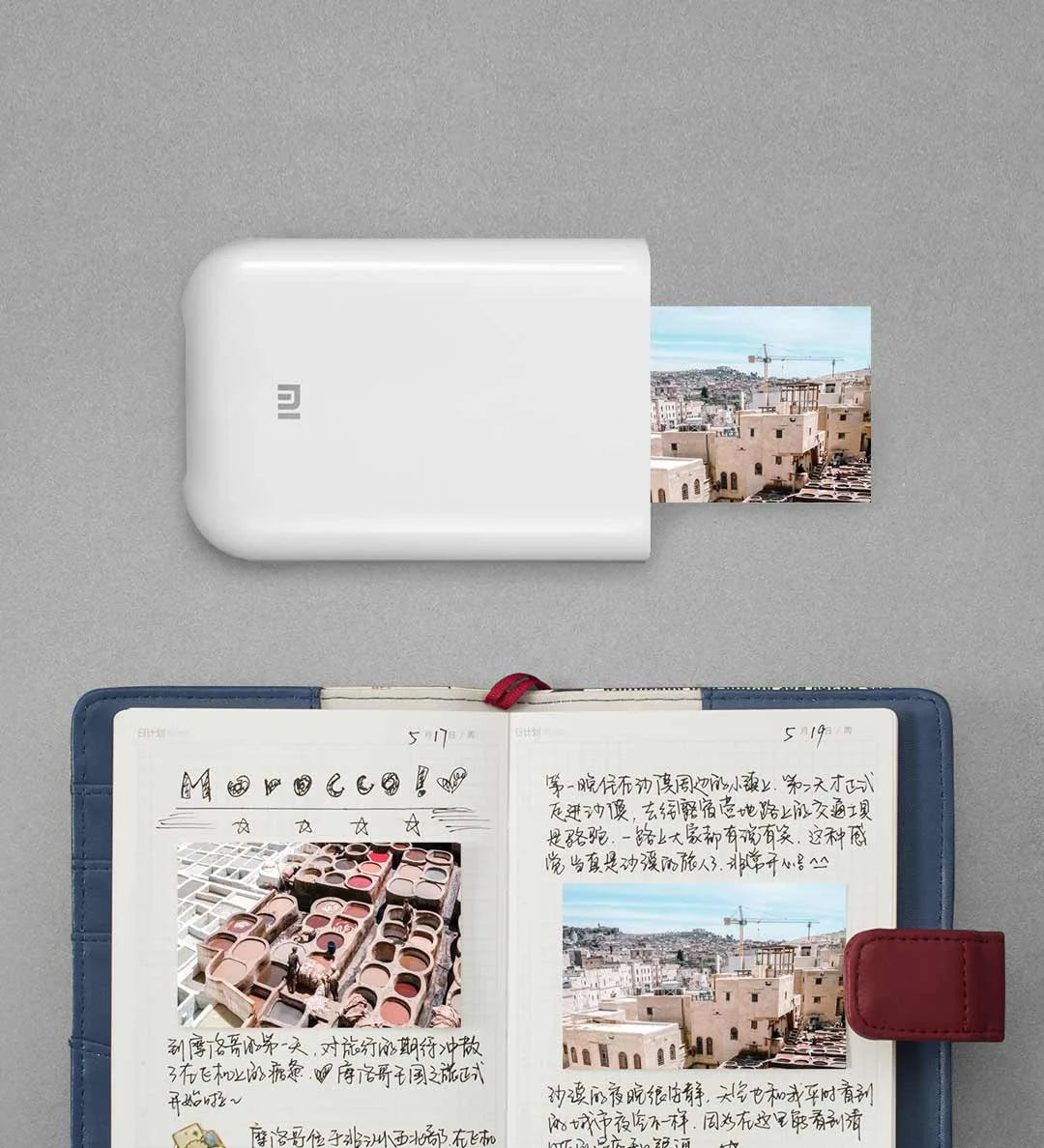 Original 100% Xiaomi ZINK Pocket Printer Paper Self-adhesive Photo Print 50pcs Sheets Xiaomi 3-inch Mini Pocket Photo Printer CN