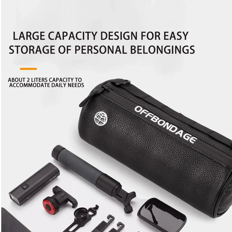 OFFBONDAGE Bicycle Front Tube Bag Large Capacity motorcycle Handlebar Bag Portable Multifunctional Shoulder Bag Bike Waterproof