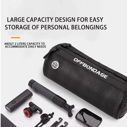 OFFBONDAGE Bicycle Front Tube Bag Large Capacity motorcycle Handlebar Bag Portable Multifunctional Shoulder Bag Bike Waterproof