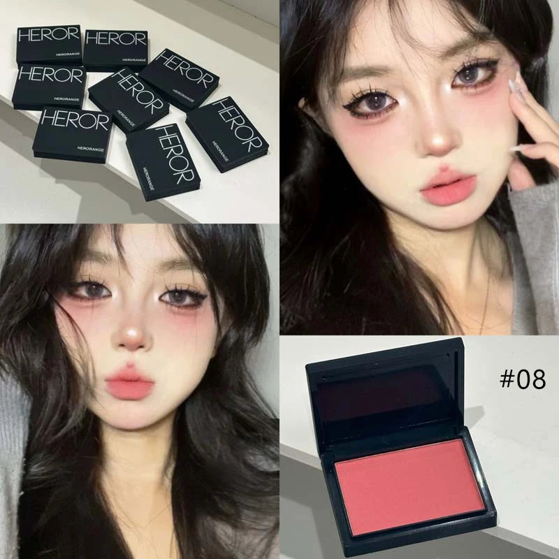 Monochrome Matte Blusher Palette Long Waterproof Low Saturation Facial Rouge Powder Natural Cheek Color Brightening Face Makeup