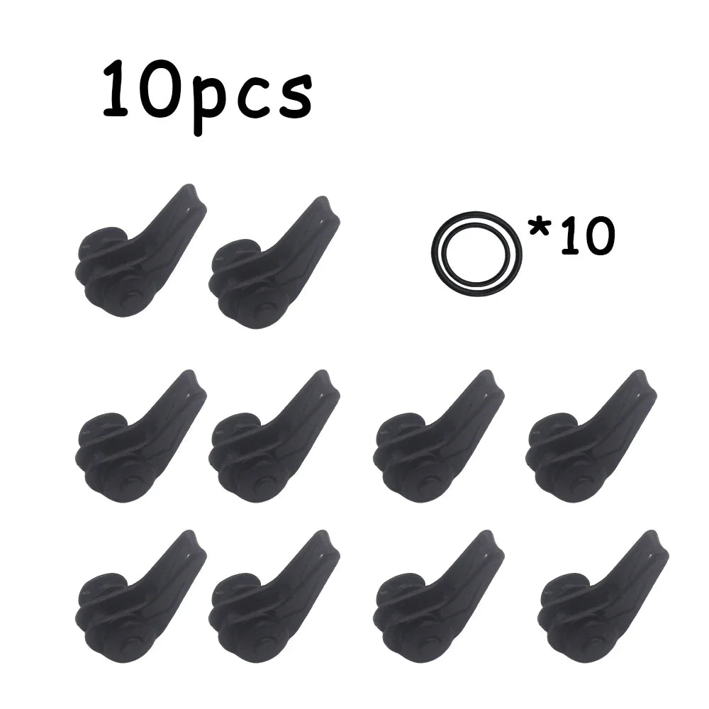 10PCS Fishing Bait Holder Hooks with Safety Keeper Plastic Lure And 2 Rubber Rings Fishing Rod Pole Tackle for Angling