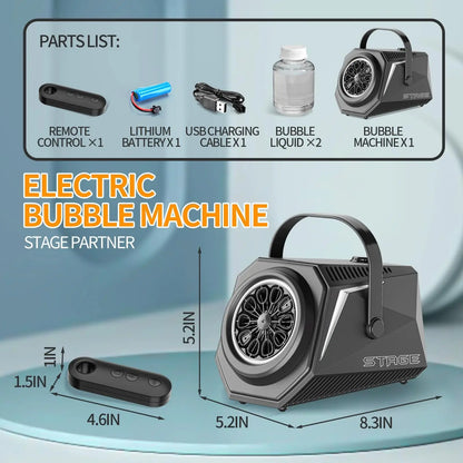10 holes Bubble machine electric charging remote control squirt toy for outdoor garden party Create surprises bubble blower kids