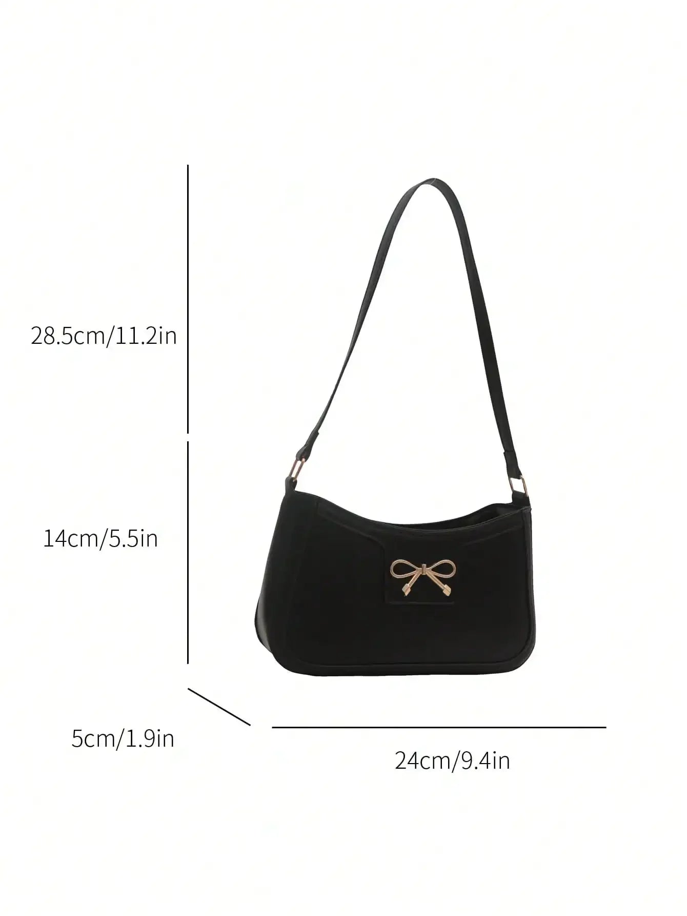 New Autumn Winter Women Shoulder Bag Korean Fashion Crossbody Bag for Commuting Under Arm Bag with Bow Decoration