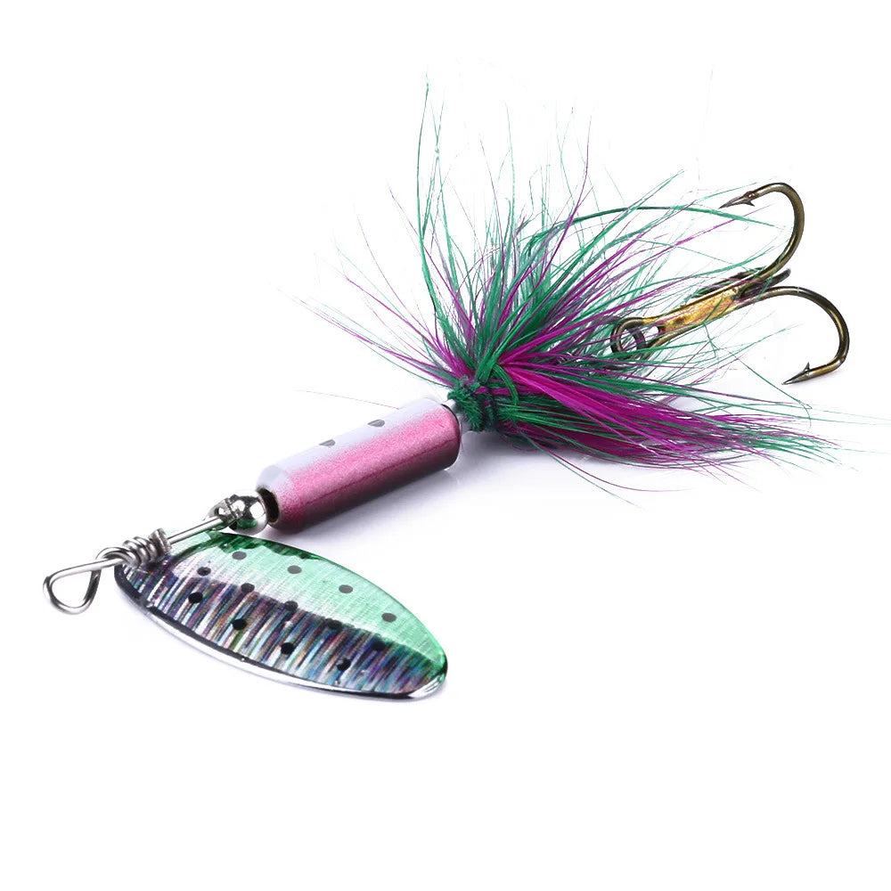 1PC 3.5g Metal VIB Lures Feather Sequins Wobbler Vibrations Spoon Fishing Bait Bass Artificial Hard Bait Cicada Fishing Tackle