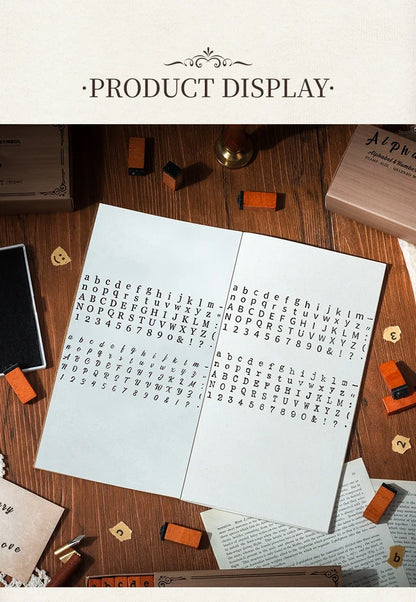 Journal GO 70pcs/set Wooden Rubber Alphabet Letter Number Stamp Set for Card Collage Junk Journal Scrapbooking DIY Standard Seal