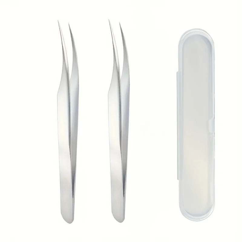 Stainless Steel Precision Eyelash Tweezers,Specialized Tweezers For Eyelash Extension, Tweezers For Removing Acne And Blackheads