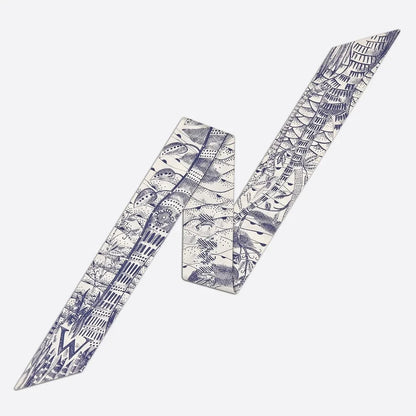 26 Letters Tarot Constellation Bag Scarf Twill Silk Scarves Women New Neckerchief Hair Headbands