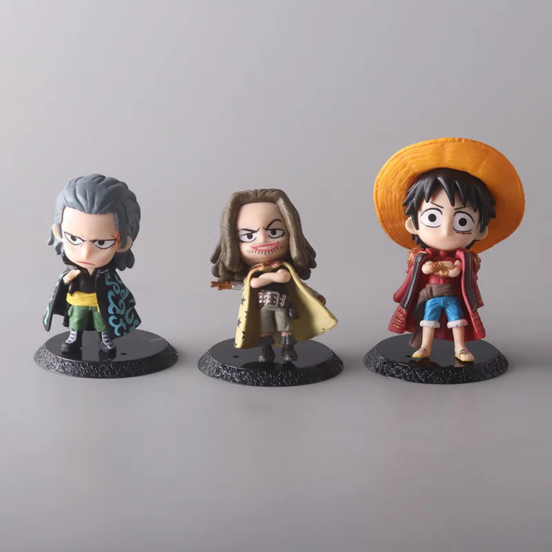 8pcs/set ONE PIECE Luffy Zoro Ace Sabo Shanks Nami Yamato Law Action Figure Collection Anime Model Doll Toys Ornament