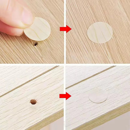 54Pcs/Set Wooden Furniture Self Adhesive Screw Cap Cover Hole Stickers Wood Craft Desk Cabinet Drawer Art Sticker Ornament