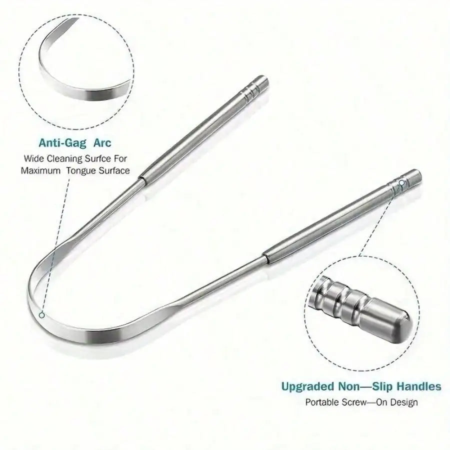 Non-slip Handle Tongue Scraper Portable Single Layer Tongue Scraper Reusable Stainless Steel Oral Mouth Brush Case Tongue Clean