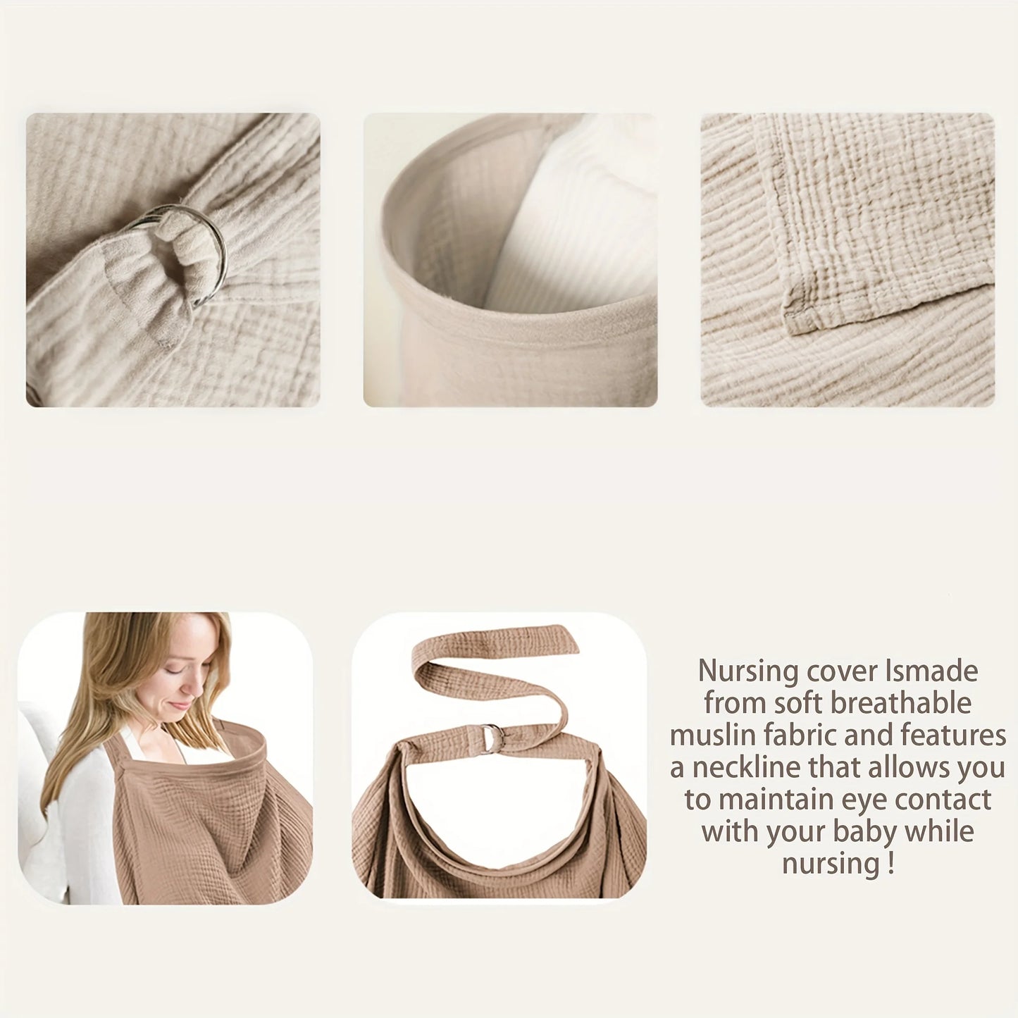 1 pc Nursing Cover Cloth - Outdoor Breastfeeding Shawl, Anti-Exposure Gauze Feeding Cover-up, Breathable Nursing Scarf for Mater