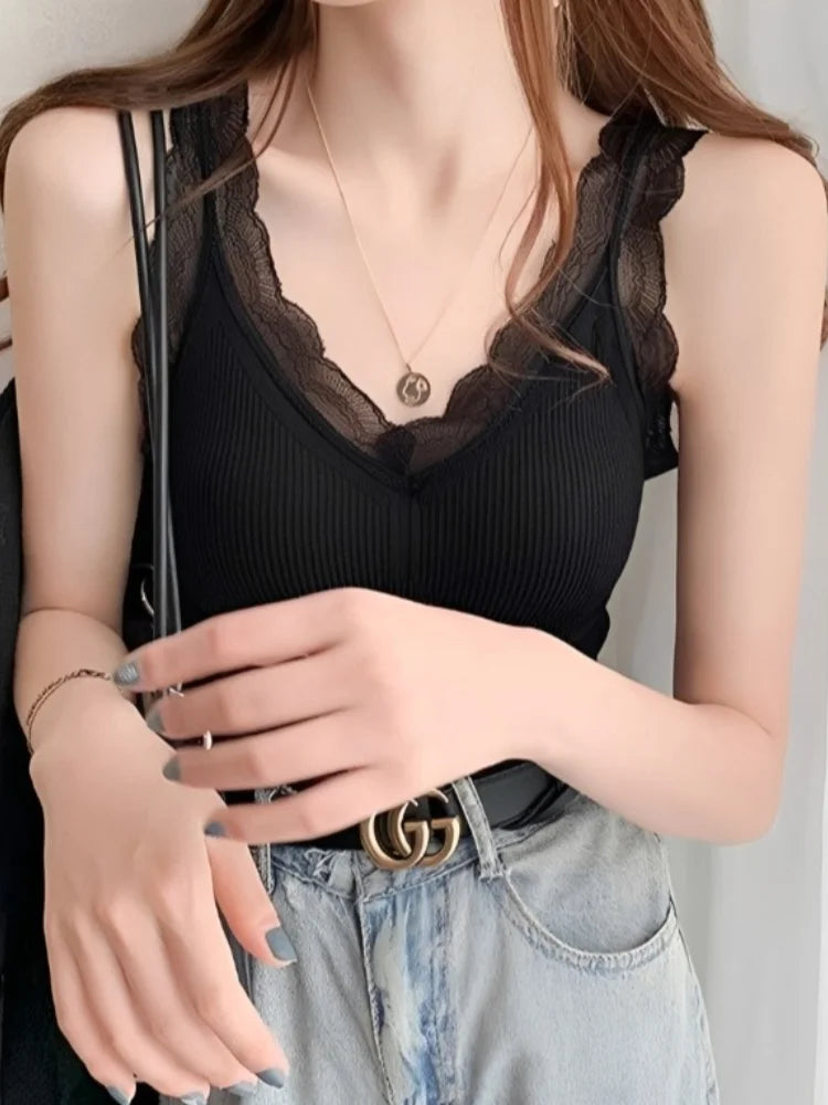 Thermo Thick Slimming Undershirt Thermal Underwear Inner Vest For Women Warm Winter Sexy Lace Sleeveless Tank Tops Padded Bra