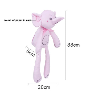 Baby Plush Rabbit Hand Puppet Soft Crib Stroller Infant Sleep Soothing Doll Mobile Pram Kids Hanging Ring Toys For Children Gift