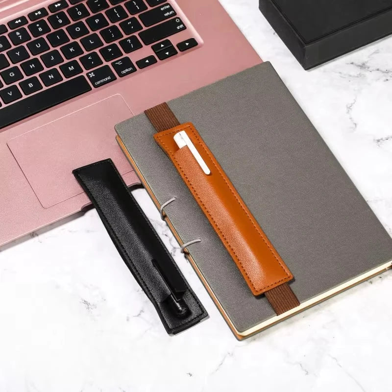 Leather Adjustable Elastic Band Pen Holder, Pen Pouch For Planner, Pen Holder For Notebook, Notebook Pen Holder