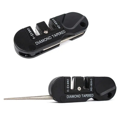 4-in-1 Mini Portable Knife Sharpener Tungsten Ceramic Carbide Whetstone Multifunctional Outdoor Camp Tools