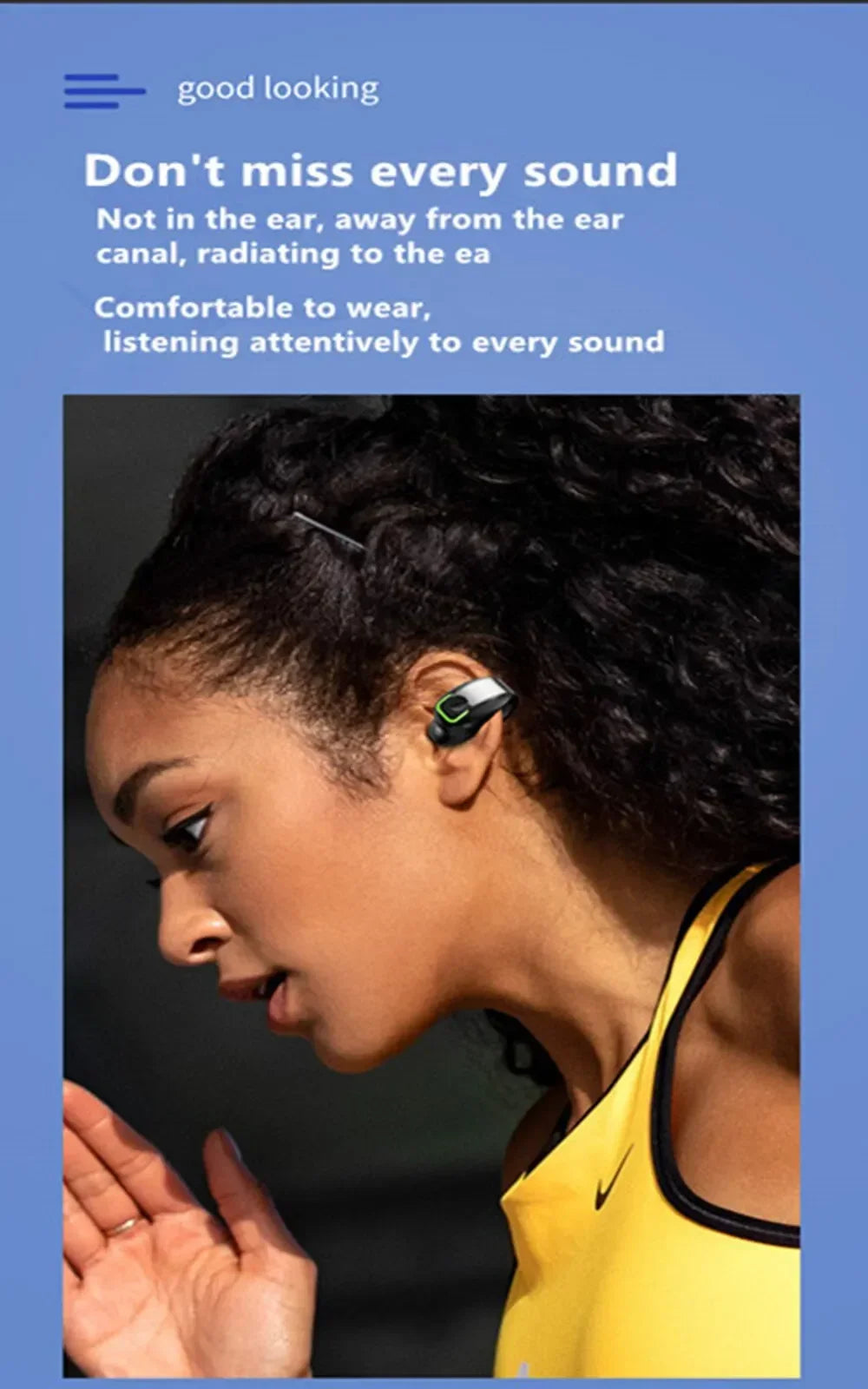 GD28 Bone Conduction TWS Headphones Bluetooth V5.3 Ear Clip Lightweight Business Sports Game Headset with Mic Noise Reduction