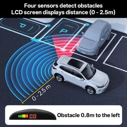 Hippcron Car LED Parking Sensor Kit 4 Sensors 22mm Reverse Radar Sound Alert Indicator System 8 Colors