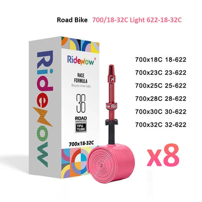 RideNow Metal Nozzle Tpu Inner Tube External Thread Tube 700x18-32c Road Bike 36g Inner Tire All Road Bike Tyre Accessories