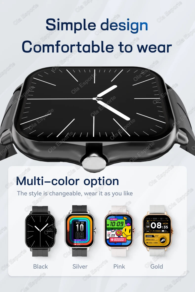 Smart Watch 1.83" Hd Screen Bluetooth Call Heart Rate Blood Oxygen Health Monitor Sports Smartwatch Women Men Holiday Gifts New