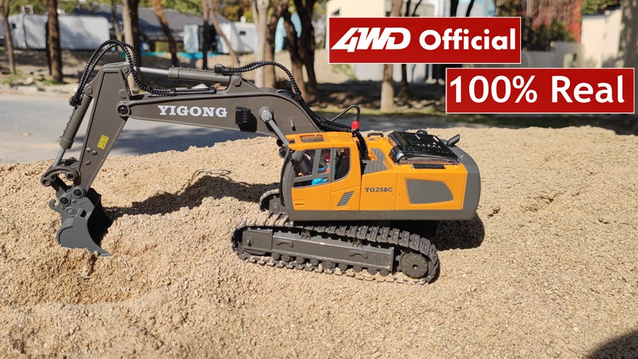 4WD Remote Control Excavator Toy Radio Controlled RC Dump Truck Vehicle Crawler Bulldozer Construction Buggy Light and Sound Car