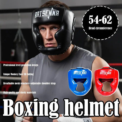 Kick Boxing Helmet for Adult & Kids PU Muay Thai Equipment Headgear Guard Training Taekwondo Head Boxing Sparring Gym