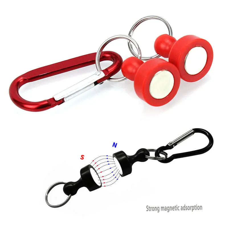 Magnetic fishing anti-loss rope carp fishing tools accessories Outdoor fishing goods quick-release strongagnetic portable buckle