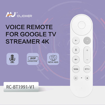 New RC-BT1991-V1 Replacement Remote Control Fit For Google TV Streamer 4K HDR Voice Remote Control with Find My Remote Feature