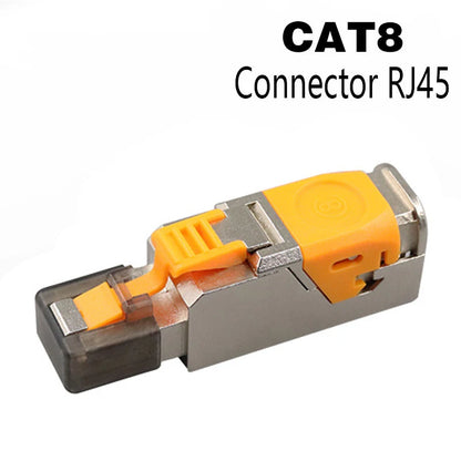 RJ45 Cat8 Cat7 Cat6A Connectors Metal Tool Free Easy Termination Plug 2000MHz 40G LAN Cable 22AWG - 24AWG Reusable Ethernet Plug