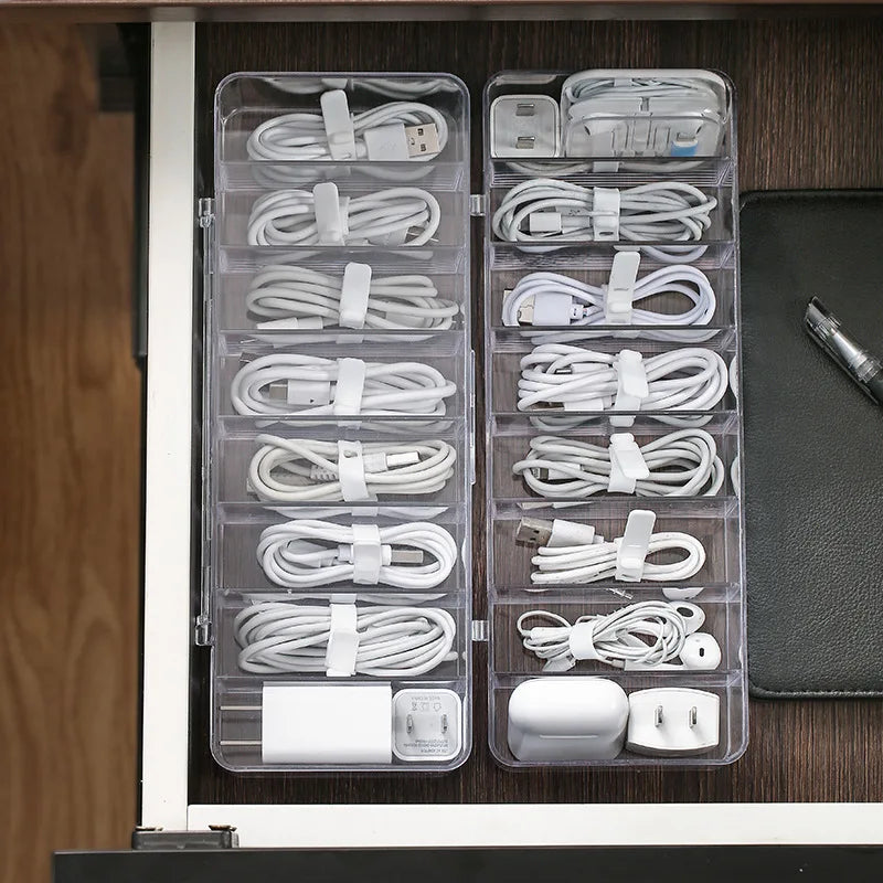 Clearance_Dust proof storage cable box, hub organizer box, desktop data cable storage box, mobile phone charging cable, power co