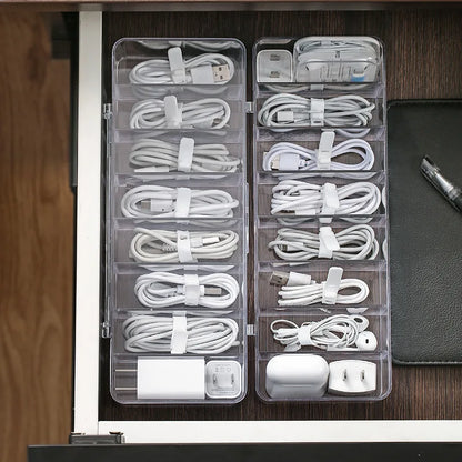 Clearance_Dust proof storage cable box, hub organizer box, desktop data cable storage box, mobile phone charging cable, power co