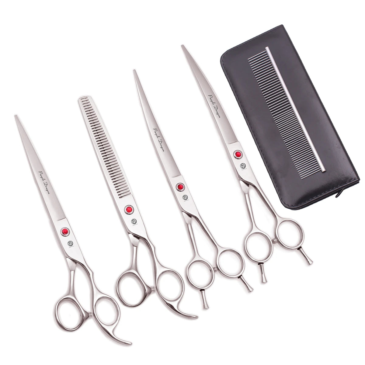 Dog Grooming Scissors Purple Dragon Stainless Gold Professional Dog Shears Scissors To Cut Dog Hair Pet Curved Shears Z3005A