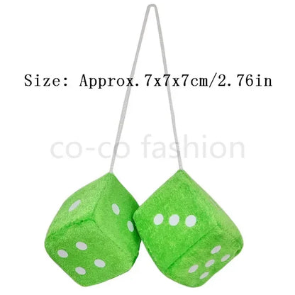2pcs Plush Dice Toys Velvet Pendants Car Hanger With Suckers Stress Relief Squeeze Cube Fluffy Stuffed Decoration Eid Amagi