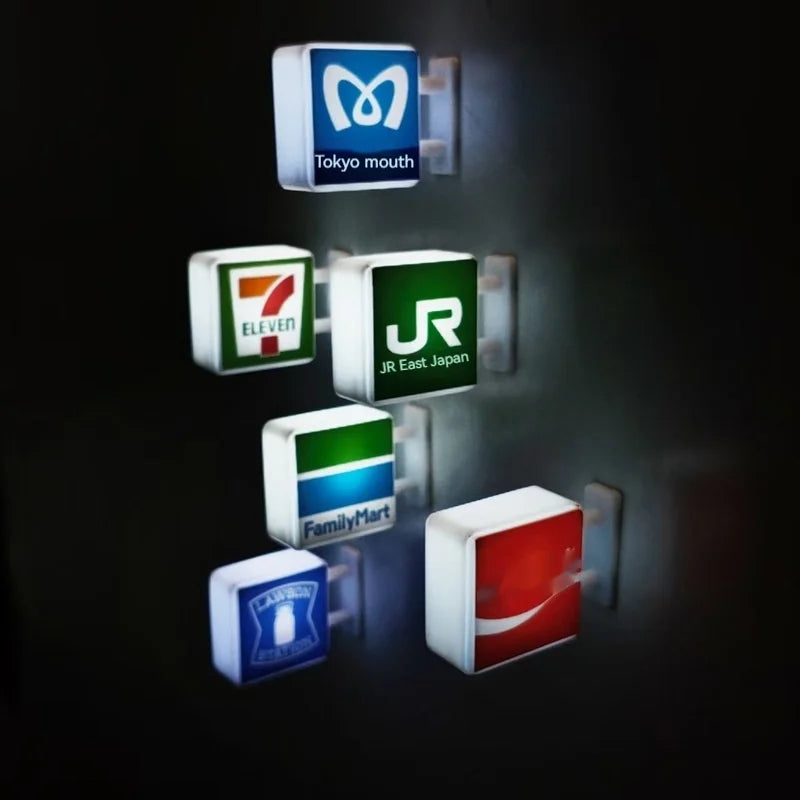 3d Magnetic Fridge Stickers Convenience Store Magnets Light Signs Ornaments Sam'S Supermarket Luminous Light Box Decorative