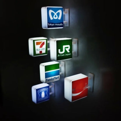 3d Magnetic Fridge Stickers Convenience Store Magnets Light Signs Ornaments Sam'S Supermarket Luminous Light Box Decorative