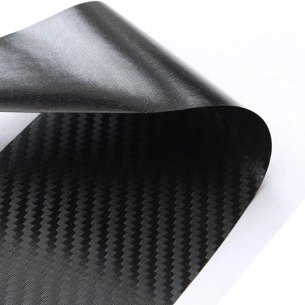 Universal Rear Trunk Guard Plate Sticker Car Rear Bumper Trim Anti-Kicked Scratch Protection Sticker Strip 3D Carbon Fiber Film