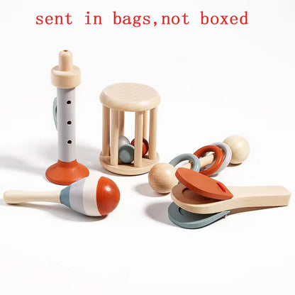 5Pcs Baby Musical Instruments Sensory Rattle Toys Early Educational Baby Musical Toys Montessori Toys Birthday Gifts for Kids