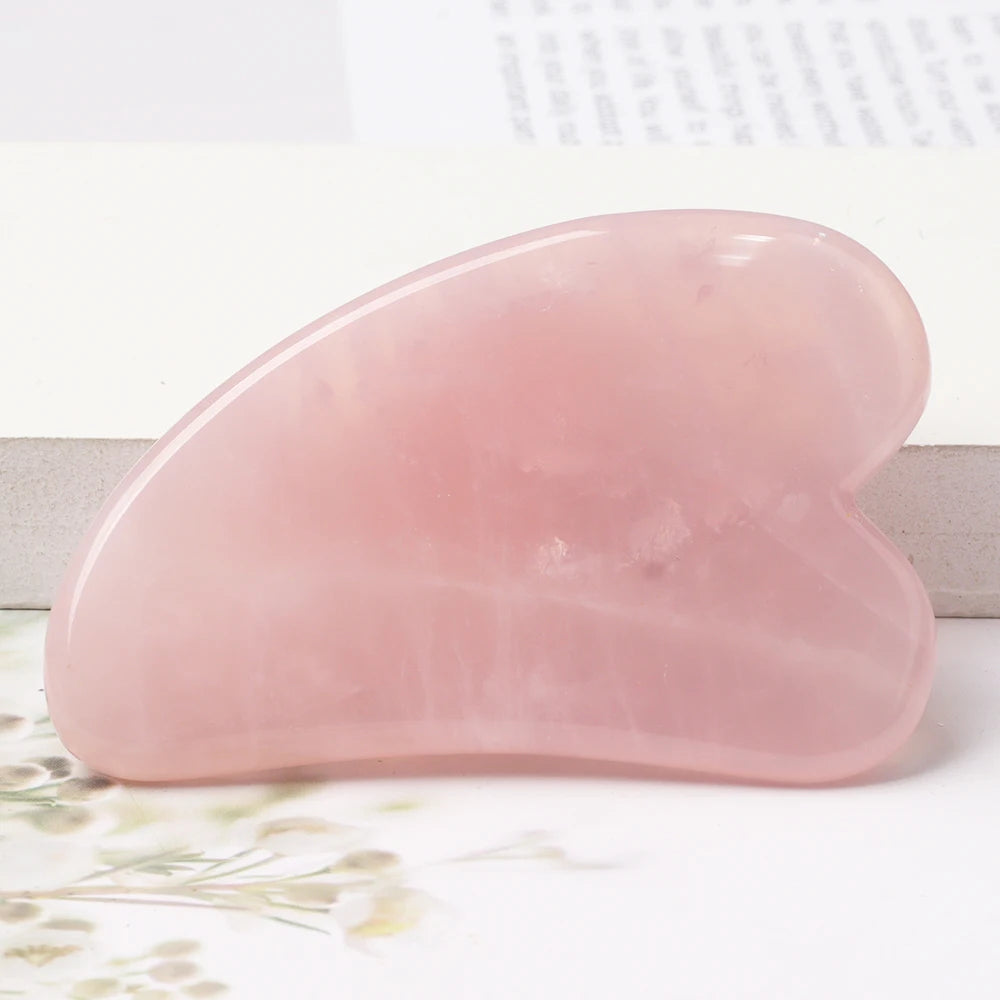 Natural Stone GuaSha Tool Jade Facial Beauty Rose Quartz Scraping Crystal Massager Firm Skin Face Gua Sha SPA