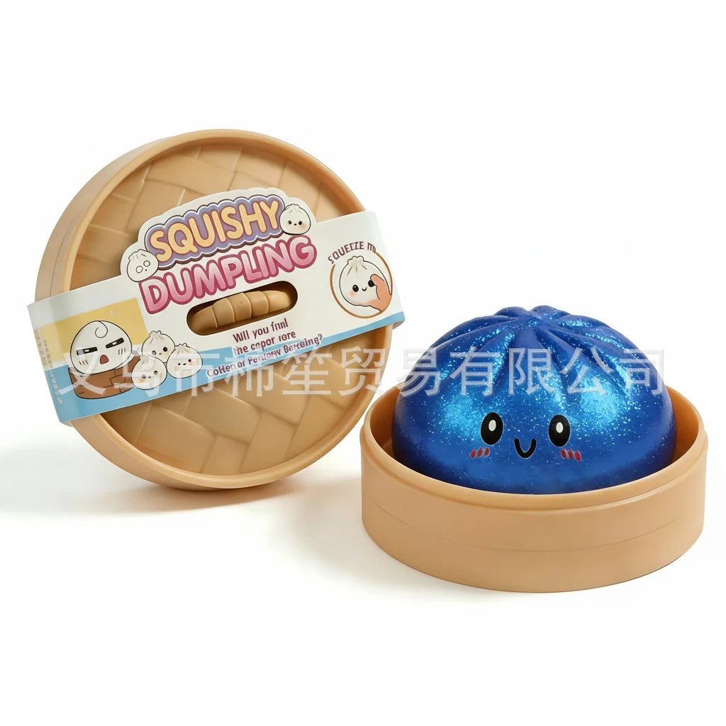 Giant Squishies Dumpling Bun Toy, Slow Rising Glitter Dumpling Stress Ball, Stress Relief Fidget Toy for Home Office Travel toys