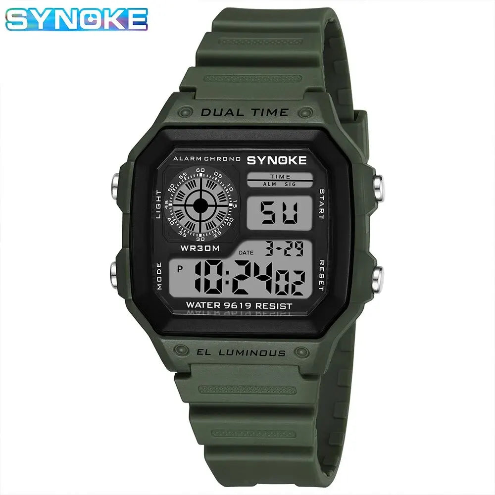 SYNOKE Military Digital Watches Men Sports Luminous Chronograph Waterproof Male Electronic Wrist Watches Relogio Masculino
