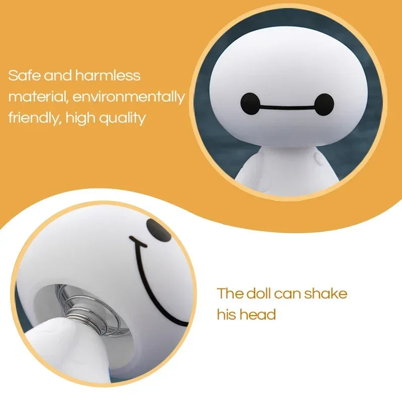 Cartoon Baymax Robot Shaking Head Figure Car Ornaments Auto Interior Decorations Big Hero Toys Ornament