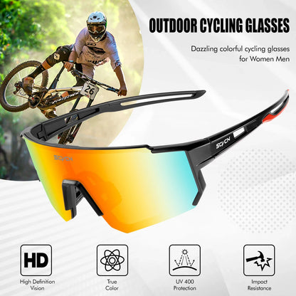 Scvcn New Fashion Sunglasses Men Women Bike Eyewear Sports Riding Glasses Bicycle Goggles Runing Drving Racing UV400 MTB Eyewear