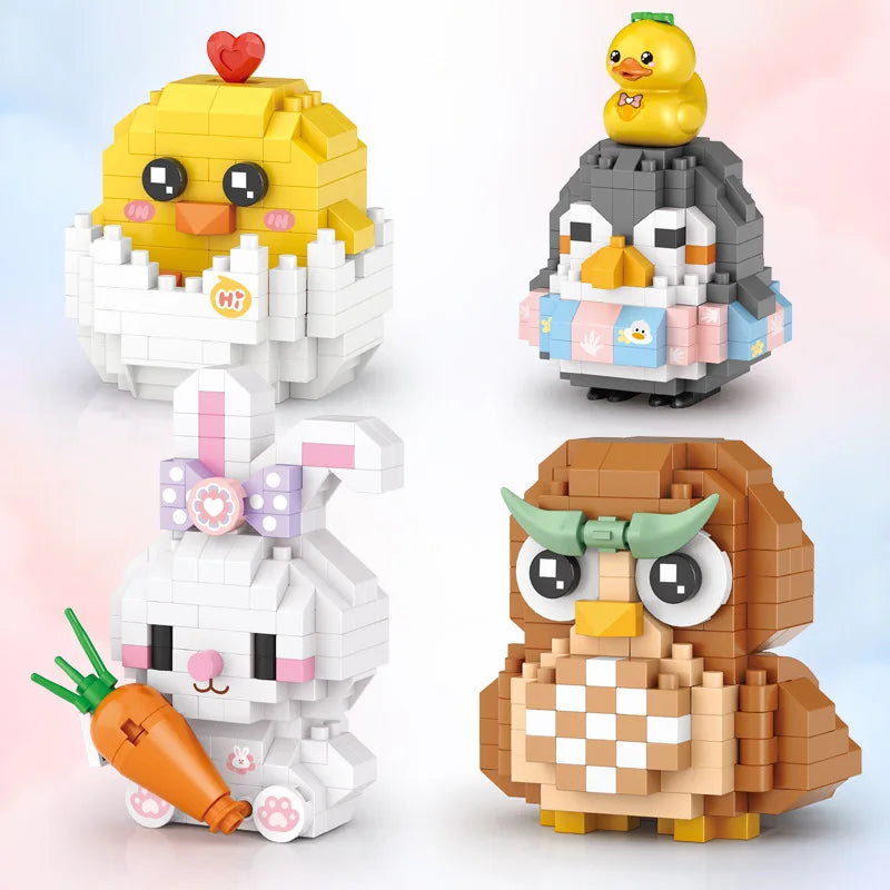 Creative Cute Animal Mini rabbit Building Blocks Puppy Cat Model Dog DIY Bricks Toys For Boys And Girls Birthday Gift For Kid