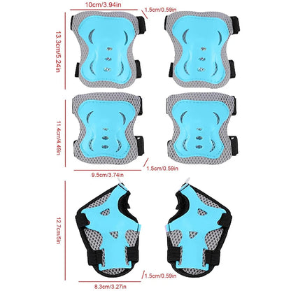 6 in 1 Knee Pads Elbow Pads with Wrist Guards for Ages 3-10, Protective Gear for Skating, Cycling, Biking,Roller Skates,Scooters