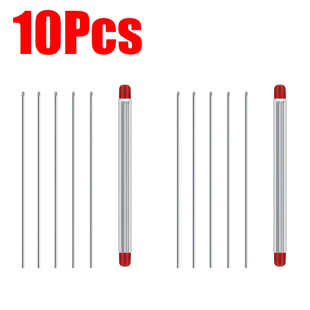 5-20Pcs Earthworm Hooking Needle Stainless Steel Earthworm Gas Needle Portable Hollow Fishing Worm Penetrating Driller Fish Tool