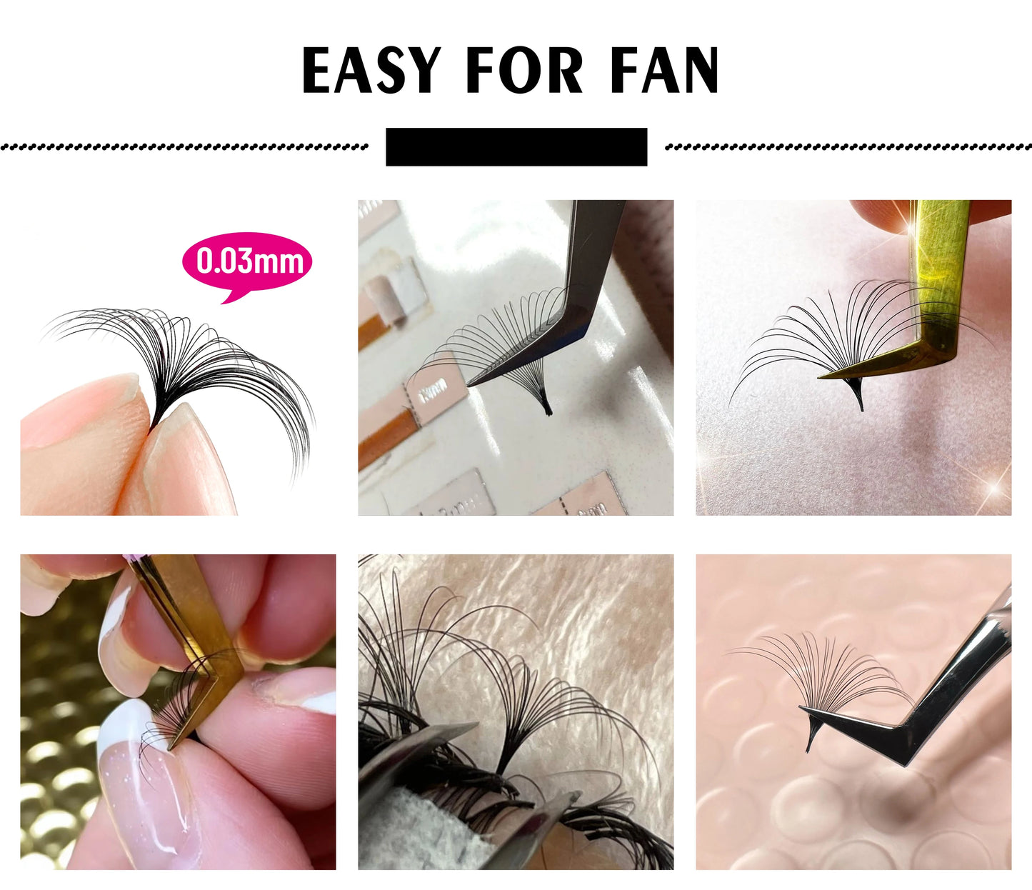 ARTSTAR Easy Fan Lash Extensions J B C D curl Fast Fan Eyelash Extensions 8-16mm  High Quality Lashes