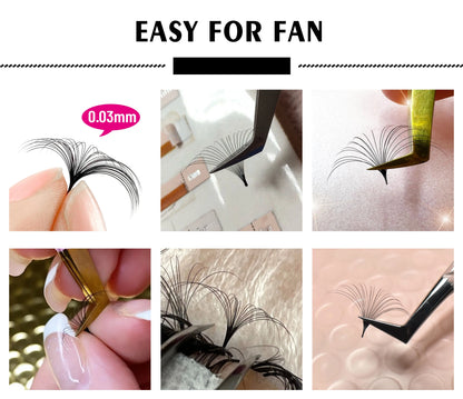 ARTSTAR Easy Fan Lash Extensions J B C D curl Fast Fan Eyelash Extensions 8-16mm  High Quality Lashes