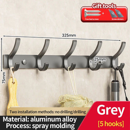 no drill Door Behind Hook Storage Wall Hanging Clothes Hanger Coat Hook Punch-free Bathroom Hanger Bedroom Organizer Storage Kit