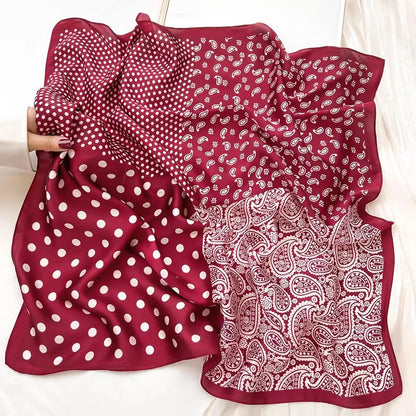 New Fashion Silk Scarf Neckerchief Women's Silk Square Scarf Purse Luxury Scarf for Women Designer Silk Headscarf
